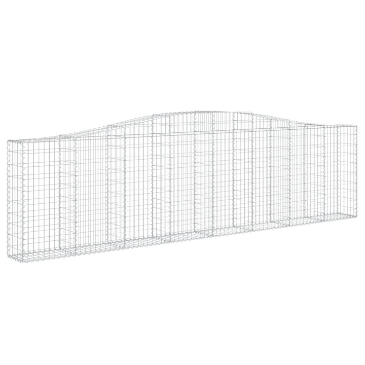 Комплект 7x габионна ограда, Zakito Europe, стомана, сребро, 400x30x100/120см