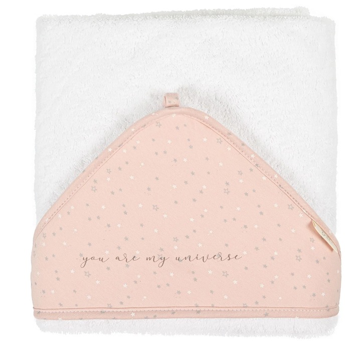 Prosop cu gluga din bumbac organic 100 x 100 cm - PLANET - Bimbidreams - 100 x 100 cm