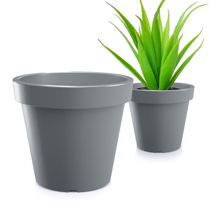 Virágcserép dekoratív virágtartó Edény, Prosperplast, LOFLY, DLOF300, Szürke, 29,3 cm