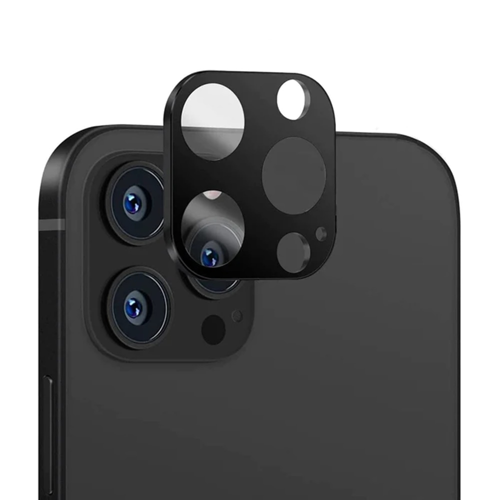 Folie Camera pentru iPhone 14 Pro / 14 Pro Max, Techsuit Full Camera Glass, Black