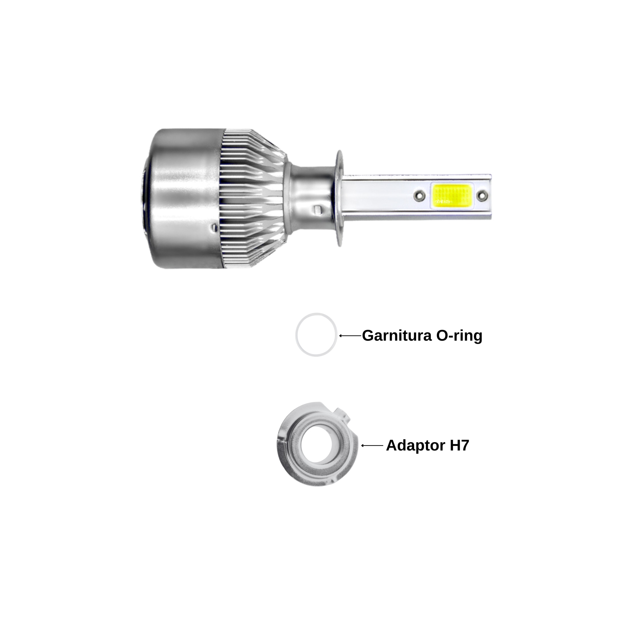 H7 LED крушка с вентилация, за фарове за мъгла, с адаптер - eMAG.bg