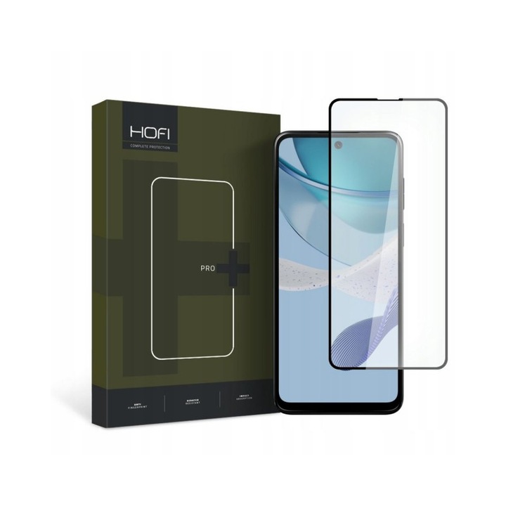 Фолио Hofi Glass Pro+, Съвместимо с Motorola Moto G13 / G23 / G53 5G / G73 5G, Закалено стъкло, Черен ръб