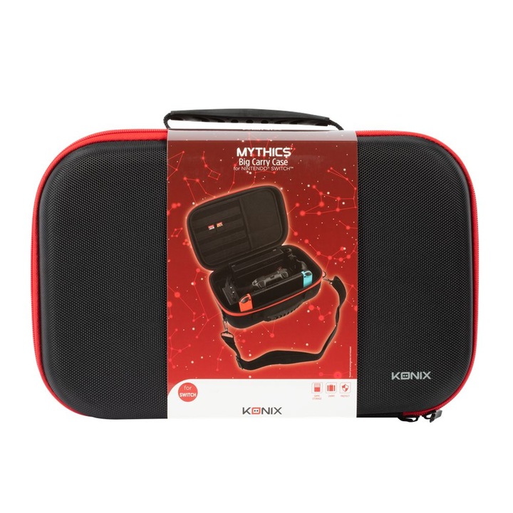 KONIX Mythics Nintendo Switch/Lite/OLED Case Black, 243391, Konzol kiegészítő