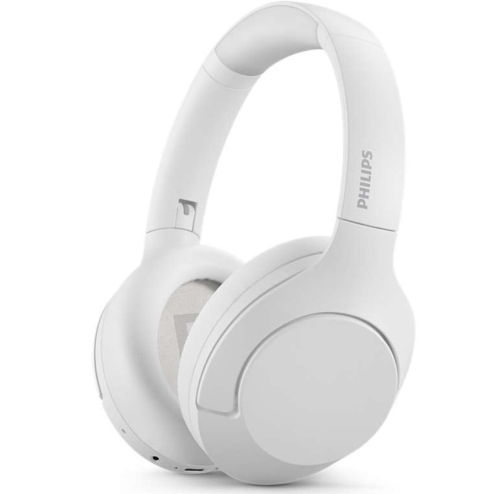Аудио слушалки Over-Ear Philips, TAH8506BK/00, Wireless, Bluetooth, ANC Pro, Multipoint, Автономия 60 ч, Бял