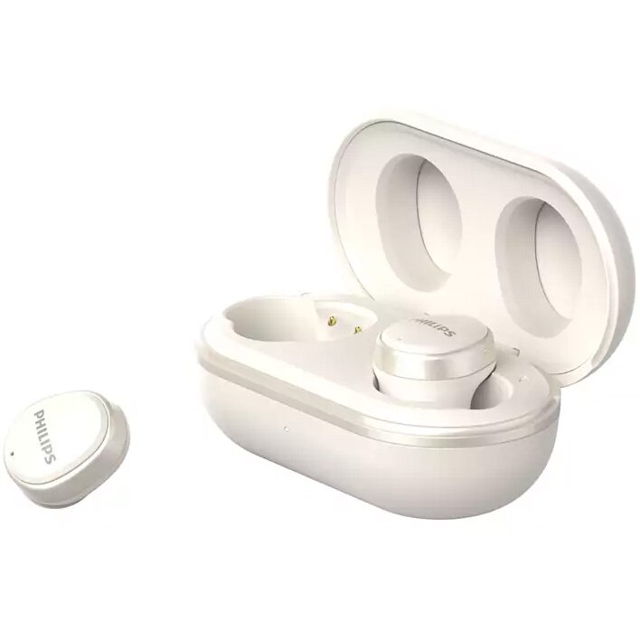 Casti True Wireless Philips TAT4556WT/00, Bluetooth, Waterproof, ANC, Alb