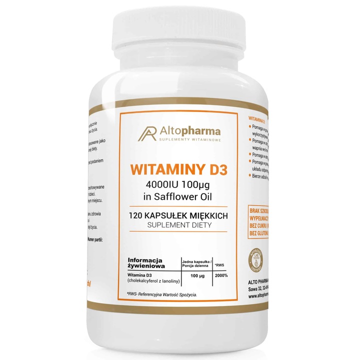 Flacon vitamina D3, Alto Pharma, 4000Iu, 120 capsule