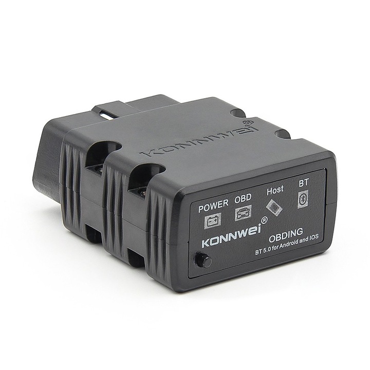 Автомобилен диагностичен сканиращ инструмент, Bluetooth 5.0, OBD2, Съвместим с Android и Windows PC, Черен