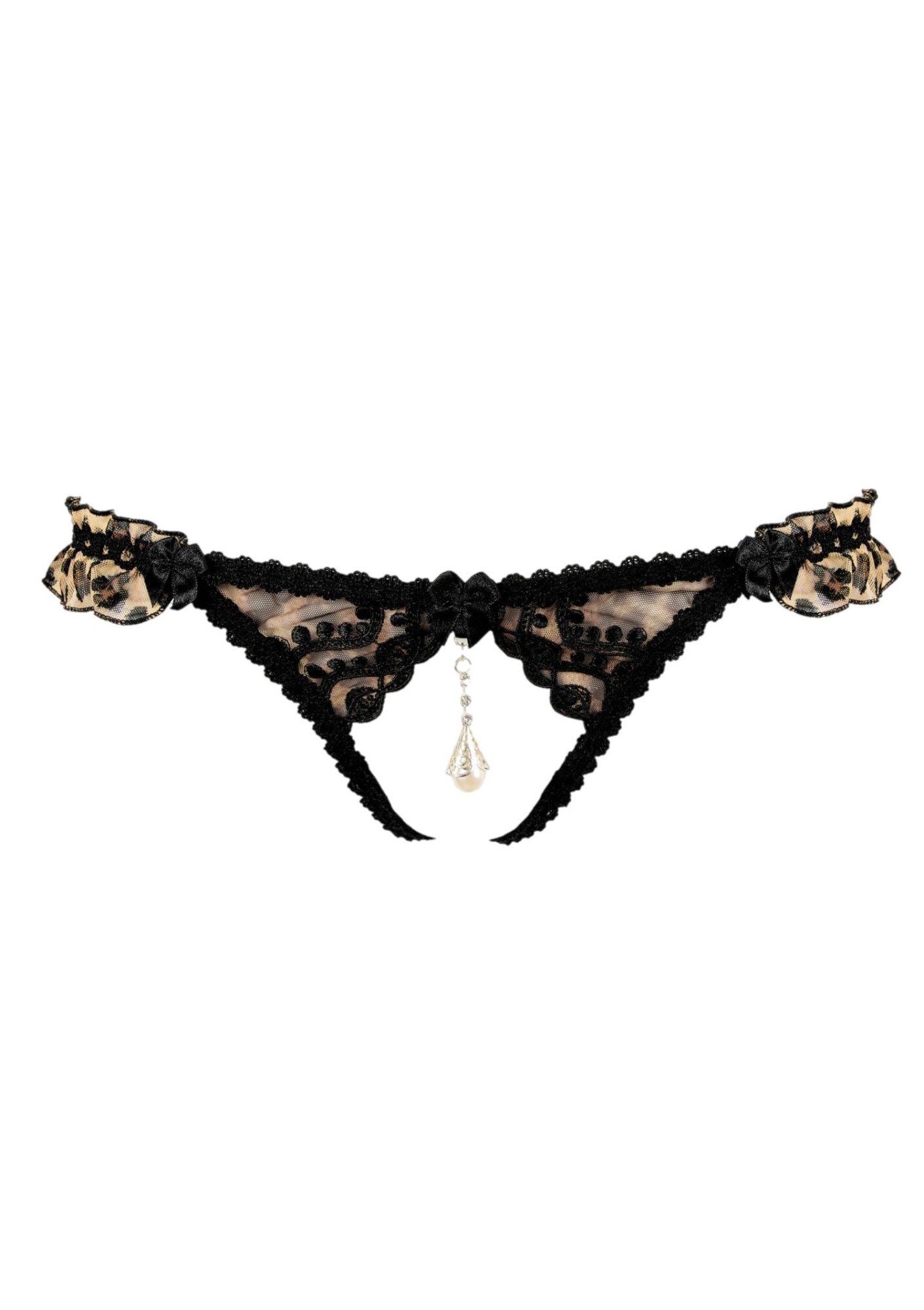 Thong with open crotch Ossa black