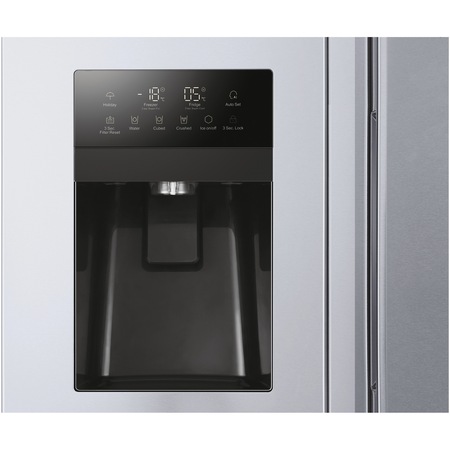 Side by side Haier HSR3918FIPG, 515 l, Total No Frost, Display touch, Dispenser apa si gheata, Clasa F, H 177 cm, Gentle Silver