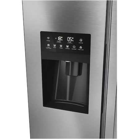 Side by side Haier HSR5918DIMP, 511 l, Total No Frost, Display touch, Dispenser apa si gheata, Clasa D , H 177 cm, Platinum Inox