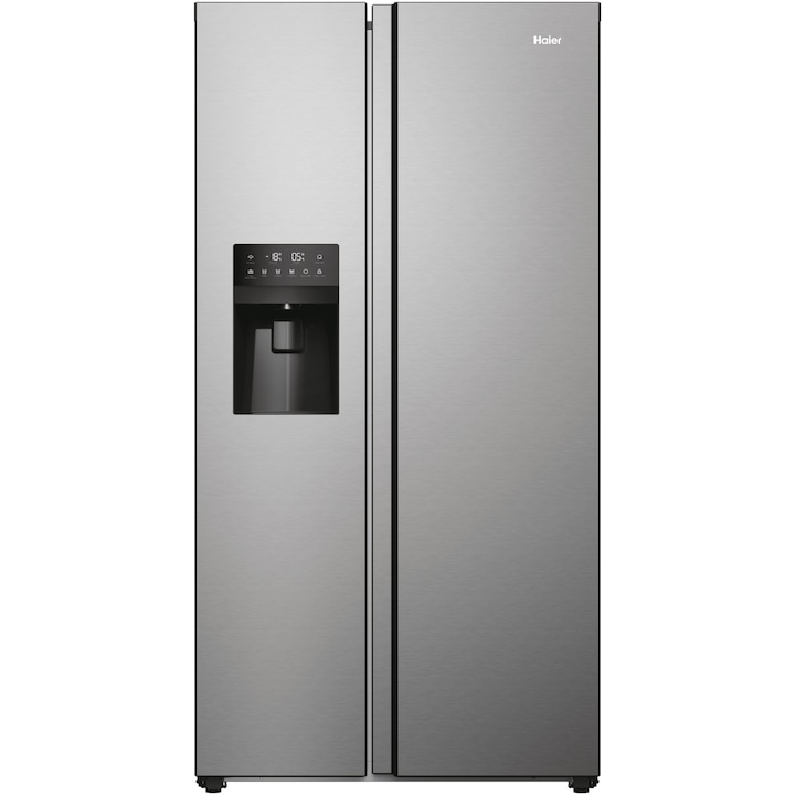 Хладилник Side by side Haier HSR5918DIMP, 511 л, Total No Frost, Сензорен дисплей, Диспенсър за вода и лед, Клас D, H 177 см, Platinum Inox