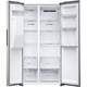 Side by side Haier HSR5918DIMP, 511 l, Total No Frost, Display touch, Dispenser apa si gheata, Clasa D , H 177 cm, Platinum Inox