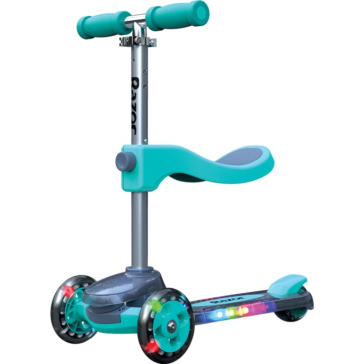Детска тротинетка със светлинни ефекти 30+ месеца Razor Rollie DLX Turquoise