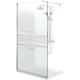 Aqua Roy ® INOX 110x195 cm zuhanyfal, fehér Doha Medalion modell, 8 mm matt biztonsági üveg, vízkő elleni kezeléssel