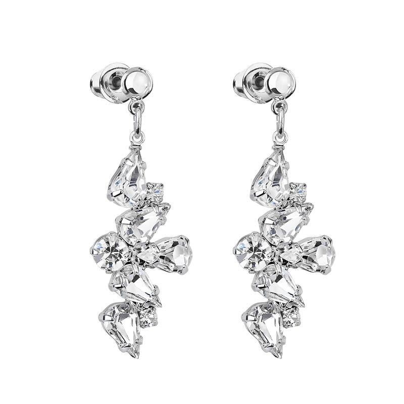 Cercei cu cristale Swarovski FaBOS, Crystal 7440-5762-02, Argintiu