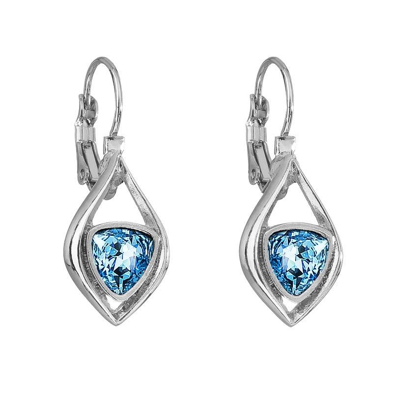 Cercei cu cristale Swarovski FaBOS, Aquamarine 7740-1241-03, Albastru, Argintiu