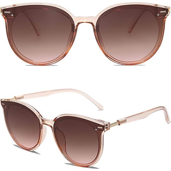 Ochelari de soare dama, Roffie, UV400, Lentile polarizate, Maro