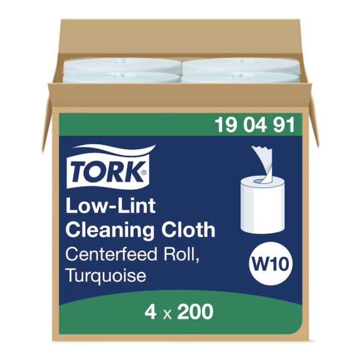 Rezerva 4 Lavete pentru Curatare cu Scamosare Redusa, Tork Premium, Poliester/Celuloza, turcoaz, 4x60 m