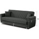 Разтегателен диван Modella Ernest No, Размери 217x78x80 см, Спална повърхност 103x183 см, Сив