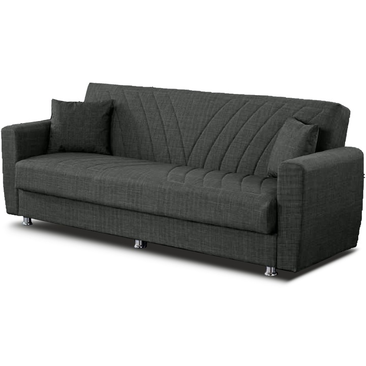 Разтегателен диван Modella Ernest No, Размери 217x78x80 см, Спална повърхност 103x183 см, Сив