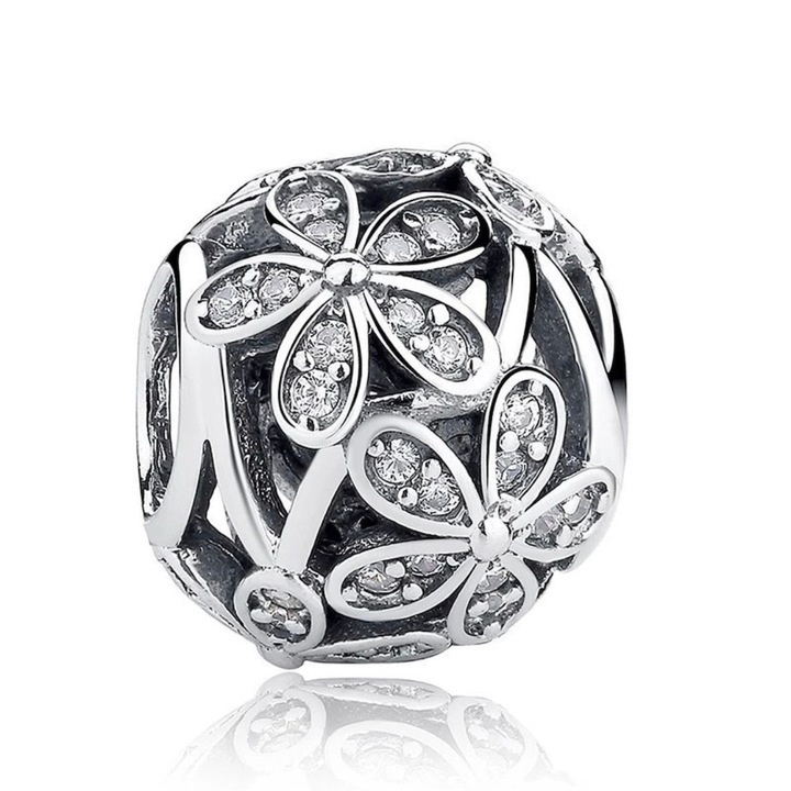 925 Silver Charm kompatibilis a Pandora virággal