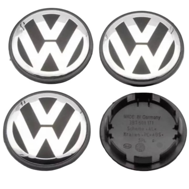 Set 4 capacele roti 56mm Volkswagen Golf 4/Bora/Polo, pentru jante aliaj