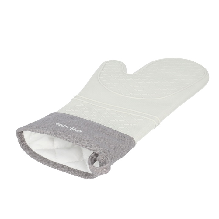 Sütőkesztyű, Homla, Szilikon, 37x19cm, Fehér/Szürke