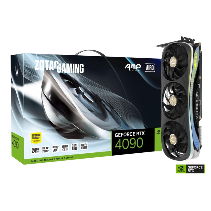 Zotac GeForce RTX 4090 24GB AMP Extreme AIRO videokártya (ZT-D40900B-10P) (ZT-D40900B-10P)