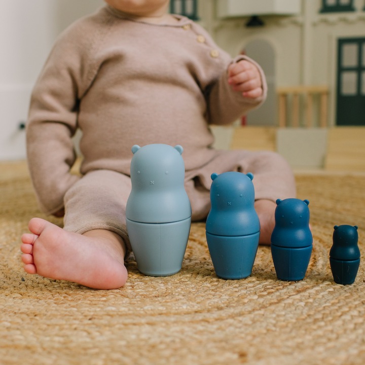 Bunny Dorothy, Szilikon Játék, Medve, 4 db-os készlet, Kék