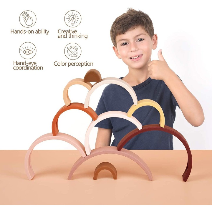 Bunny Dorothy, 9 db Szilikon szivárvány Játék, Rózsaszín