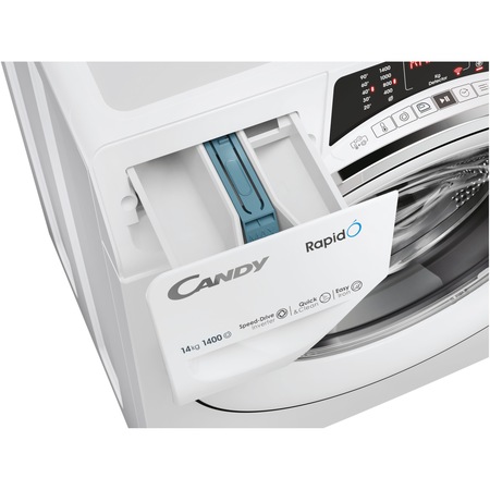 Masina de spalat rufe Candy Rapido RO14146DWMCT/1-S 14 kg 1400 RPM, Clasa A, Wi-Fi, Bluetooth, Motor Inverter, Quick & Clean, Steam, Alb