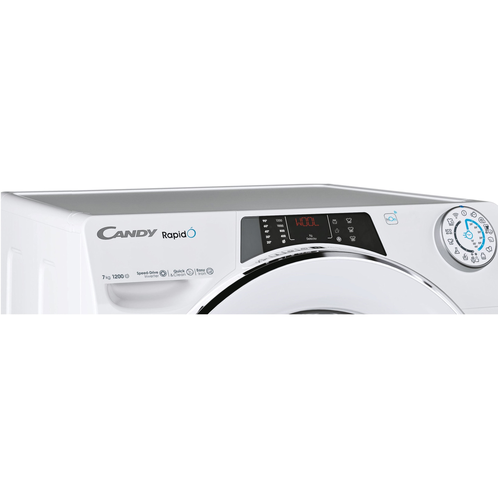 Masina de spalat rufe Slim Candy RO41274DWMCT/1-S, 7 kg, 1200 rpm, Clasa A, Wi-Fi, Bluetooth, Motor Inverter, Quick & Clean, Steam, Alb