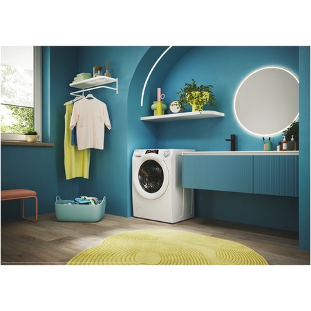 Masina de spalat rufe Candy Rapido RO 1284DWMT/1-S, 8 kg, Clasa A, 1200 RPM, Motor Inverter, WiFi, Quick&Clean, Alb