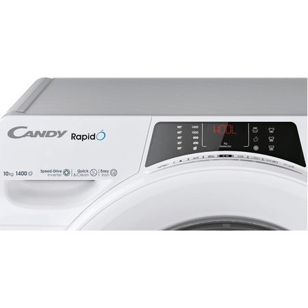 Пералня Candy Rapido RO 14104DWMT/1-S, 10 кг, 1400 об/мин, Клас A, Wi-Fi, Bluetooth, Motor Inverter, Quick & Clean, Steam, Бял