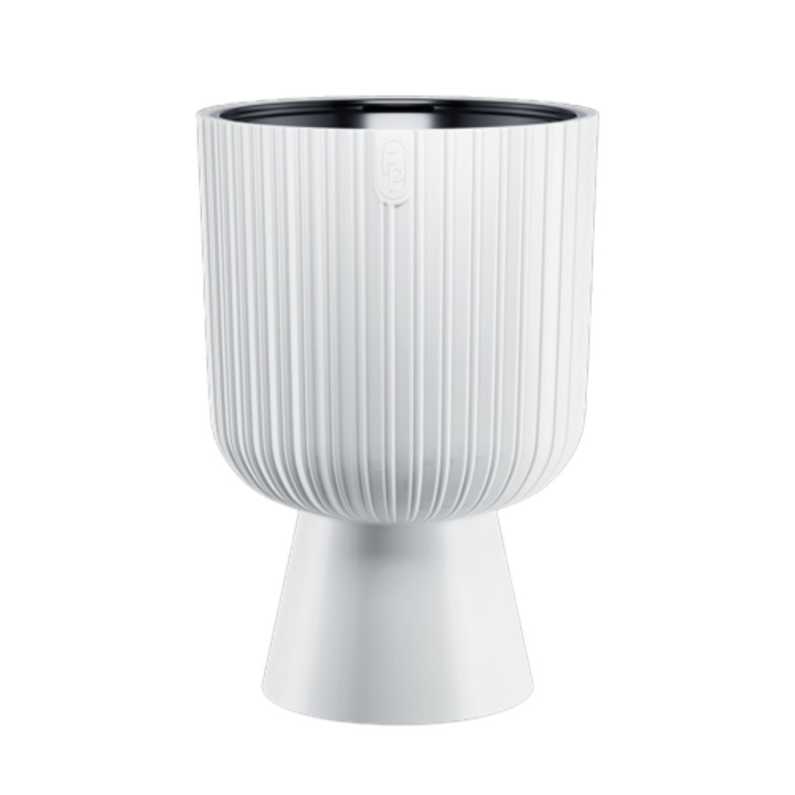 Ghiveci rotund Keli Mika, Form-plastic, Plastic, 43 cm, Alb