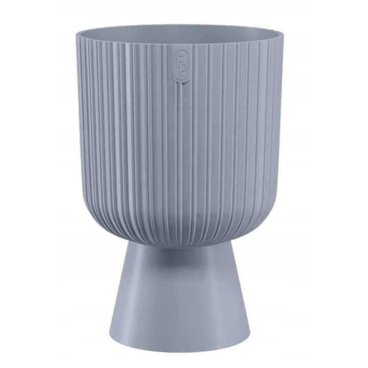 Ghiveci rotund Keli Mika Petit, Form-plastic, Plastic, 26.5 cm, Platina