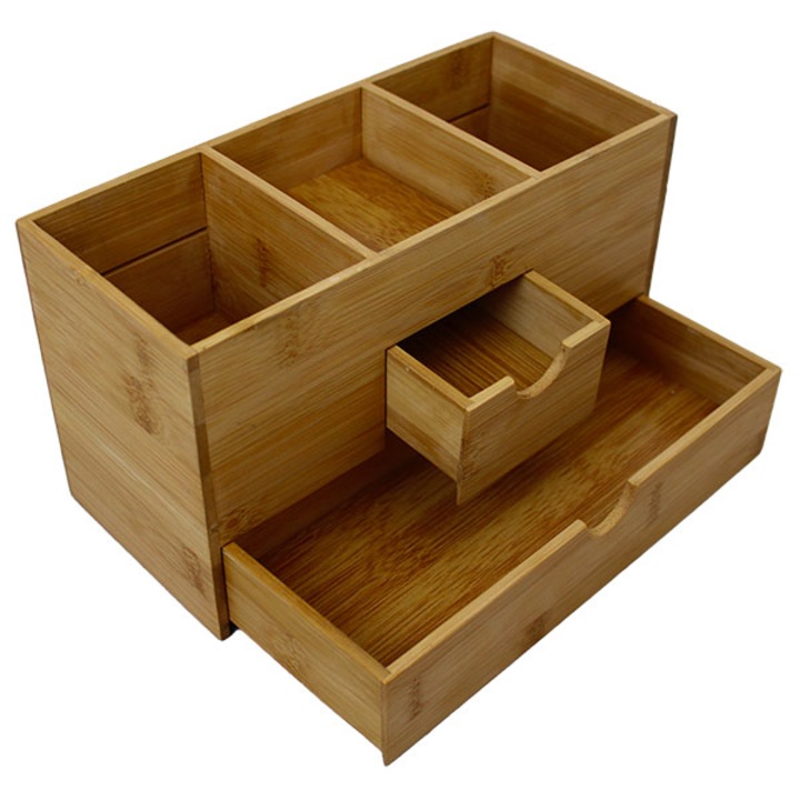 Frandis Bambusz rendszerező, 2 fiókkal és 3 rekesszel, 25x11x14 cm