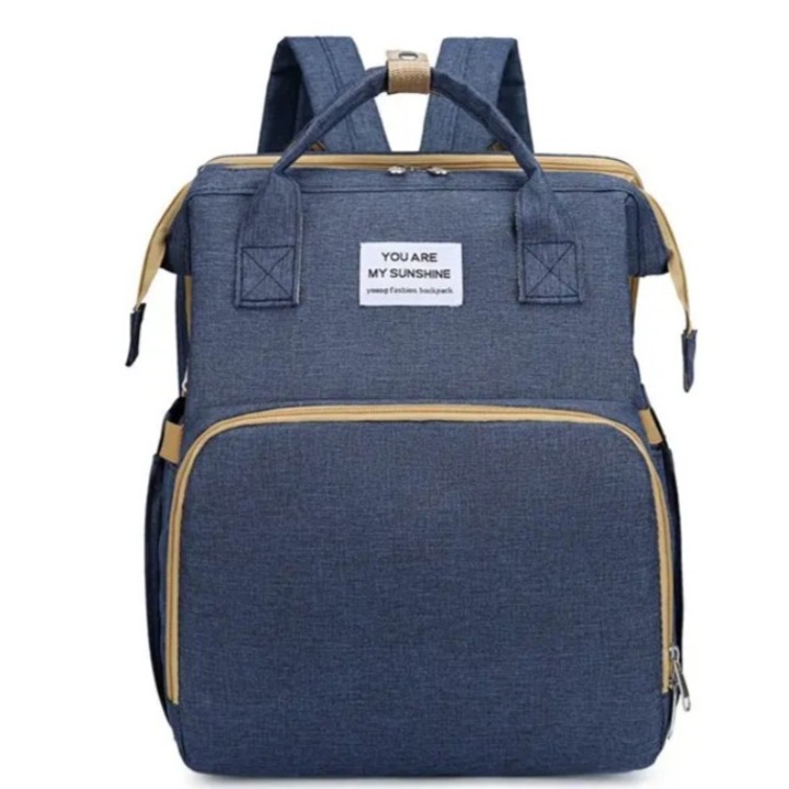 Rucsac pentru bebelusi, Multifunctionala cu patut pliabil, Albastru