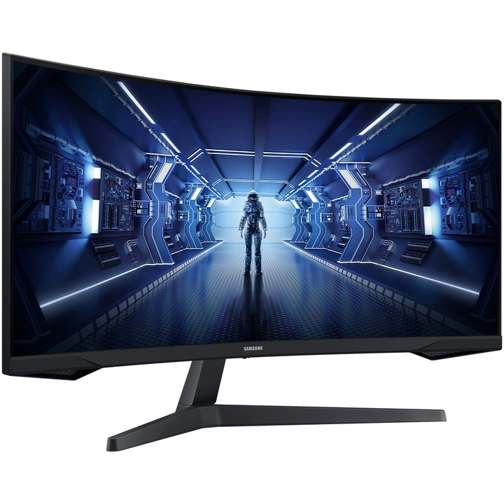 Monitor Gaming curbat LED VA SAMSUNG Odyssey G5 LC34G55TWWPXEN, 34", WQHD, 165Hz, AMD FreeSync Premium, HDR, negru