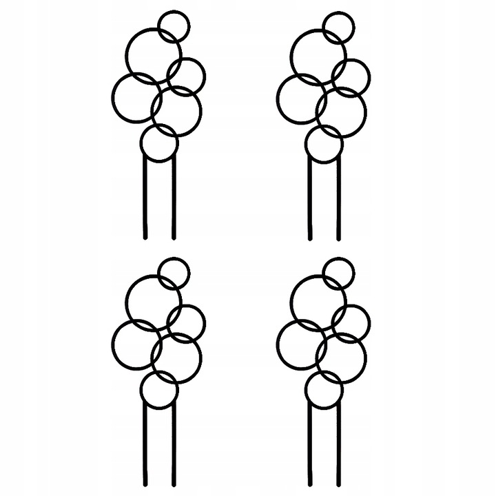 Suport pentru plante, Form-Plastic, cercuri, negru