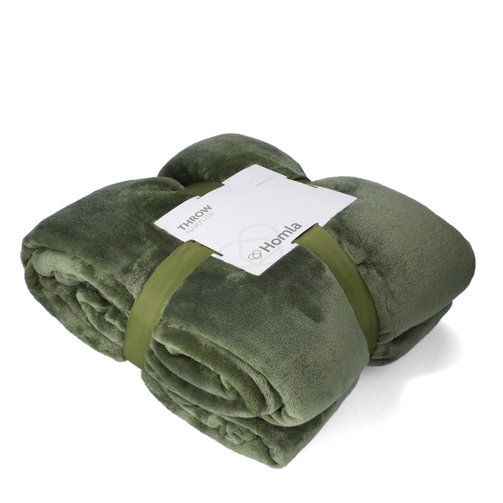 Ágytakaró, Homla, Rote, Poliészter, 200x220 cm, Oliva zöld