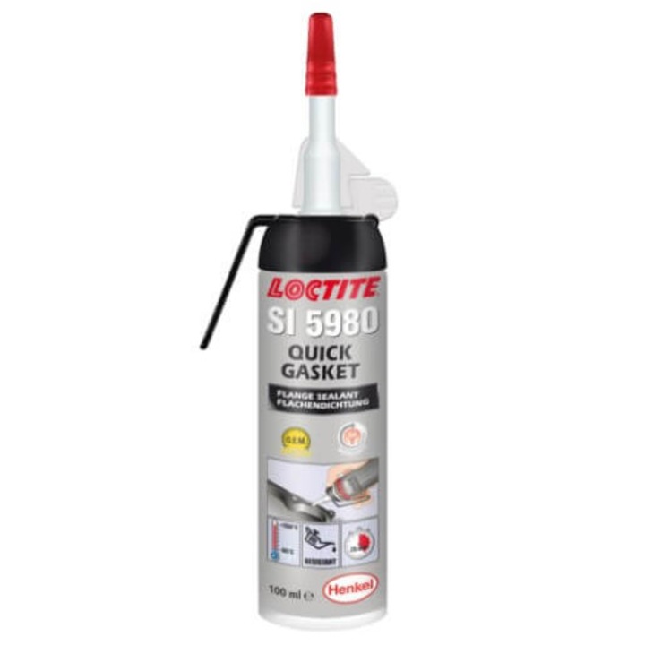 Silicon alcoxi, Loctite, Pentru sticla si metal, Rezistent la temperaturi ridicate de pana la +180°C, 100 ml, Negru