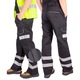 Мъжки работен карго панталон със светлоотразителни ленти Черен 38/30