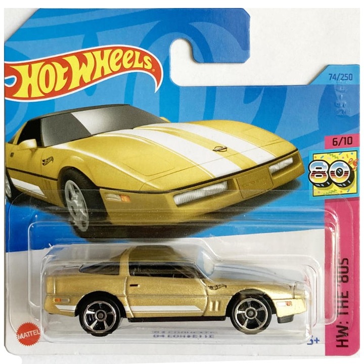 Masinuta Hot Wheels, '84 Corvette, galben