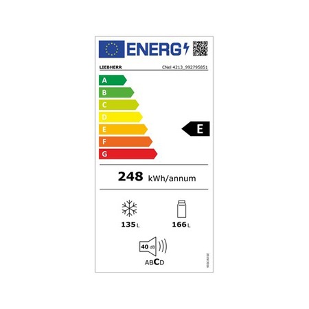 Combina frigorifica LIEBHERR CNel 4213, 294 l, NoFrost, Clasa E, H 186.1 cm, Inox