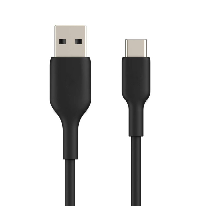 Кабел за пренос на данни и зареждане Tenor PowerTwine, USB-A към USB-C, 3A, бързо зареждане, 1 м, черен