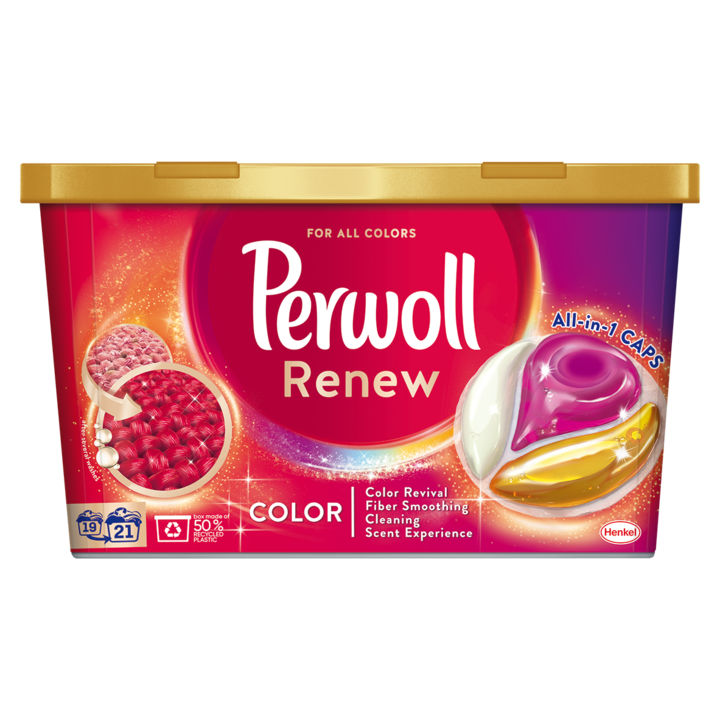 Перилен препарат на капсули Perwoll Renew Color, 21 пранета