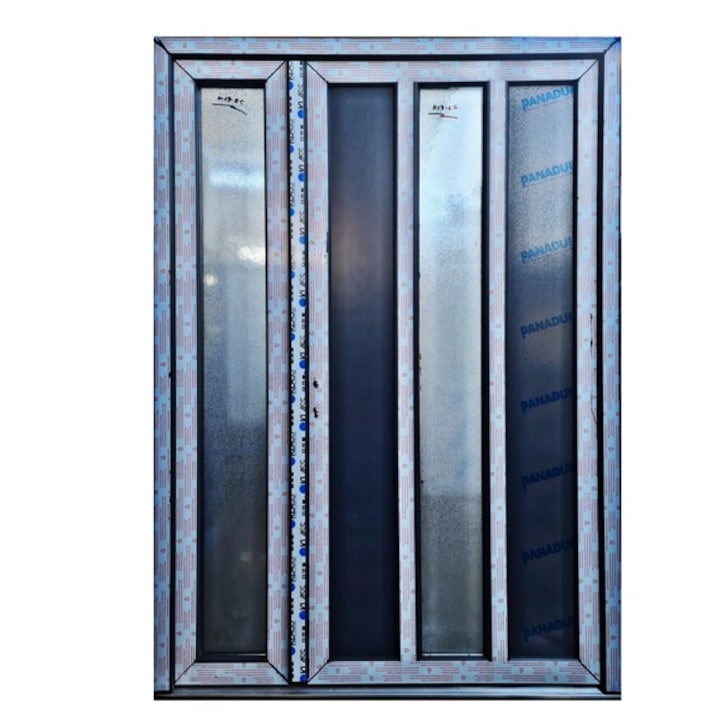 Usa de intrare (interior/exterior), Termopan/PVC, 6 camere, Dubla Titanium, culoare Gri Antracit, dimensiune 120x210
