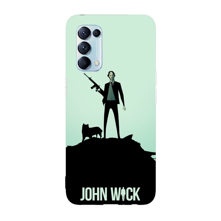 Капак, съвместим с Oppo Reno 7, Viceversa, Cartoon John Wick модел, Silicon, TPU