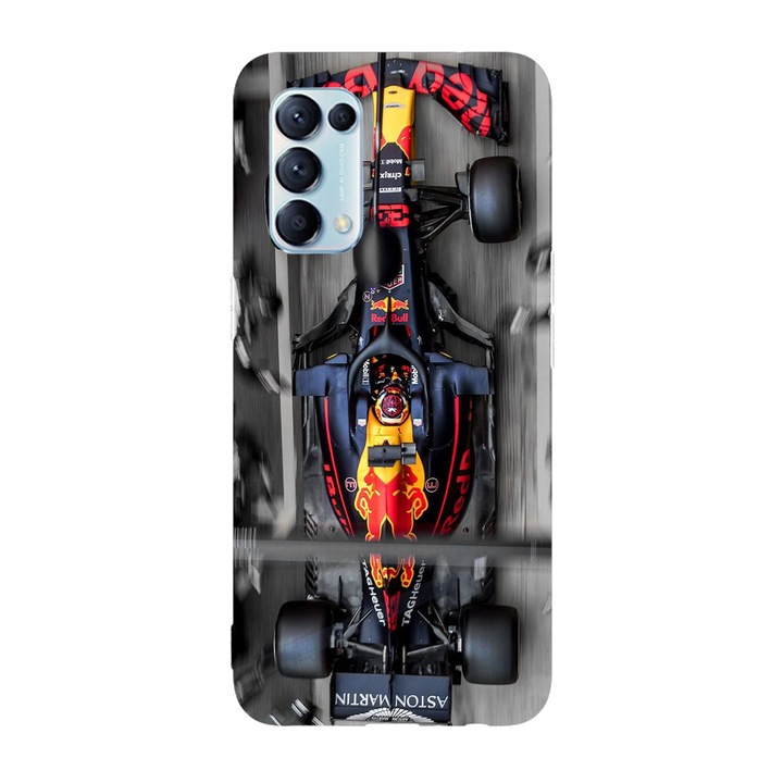 Калъф, съвместим с модел Oppo Reno 8 5G, Viceversa, Aston Martin Formula 1 Red Bull Racing, силикон, TPU